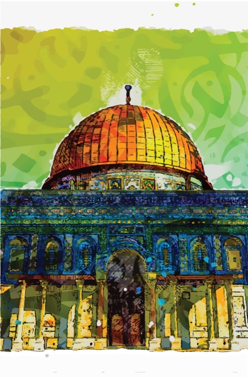 Dome of the Rock, painterly treatment